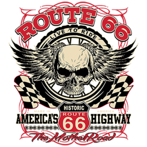 ROUTE 66 WINGED SKULL
