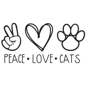 PEACE LOVE CATS BLACK