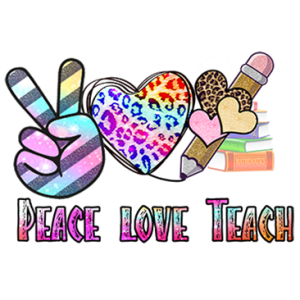 PEACE/LOVE/TEACH NEON