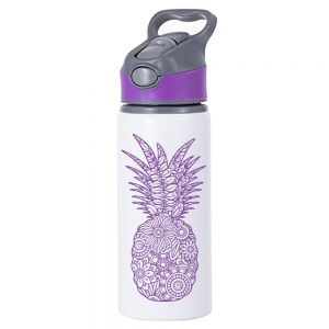 20oz ALUMINUM WATER BOTTLE WITH STRAW - PURPLE