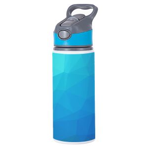 20oz ALUMINUM WATER BOTTLE WITH STRAW - BLUE