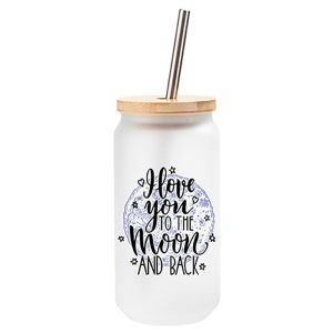 18 OZ GLASS CAN TUMBLER- FROSTED WHITE