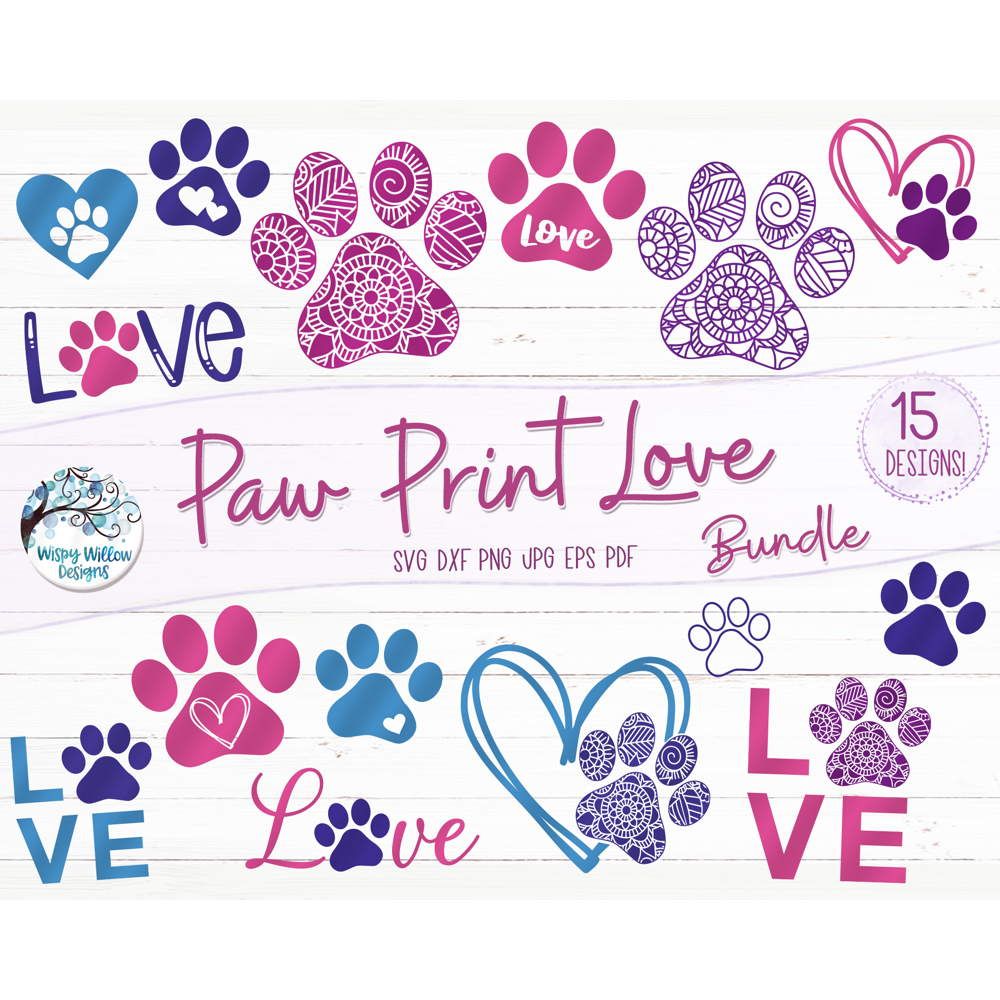 Cat Paw, Dog Paw Print SVG, Pet Paw Print SVG, Dog Love SVG paw