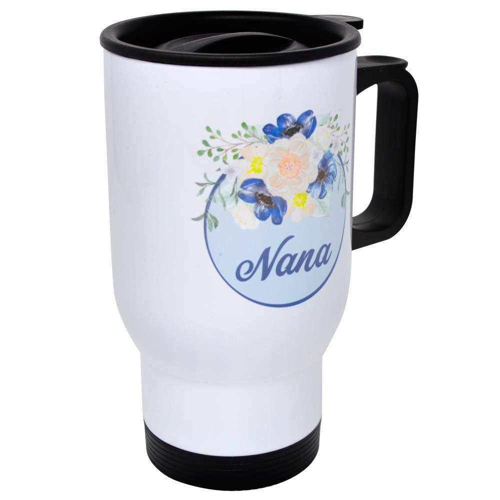 Sublimation White Travel Mug with Lid + Handle