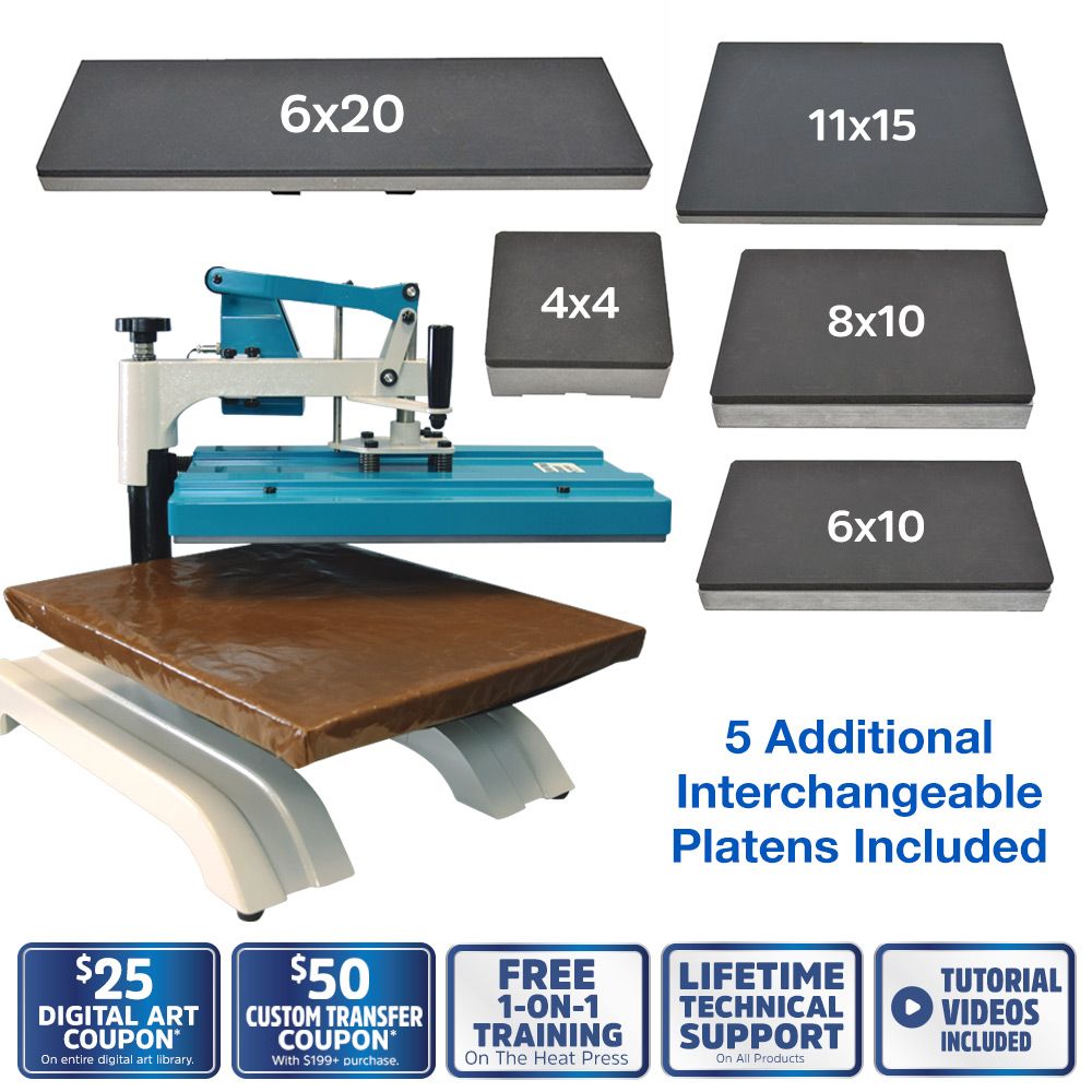 TRANSPRO PLUS 16X20 SWINGER HEAT PRESS + PLATENS