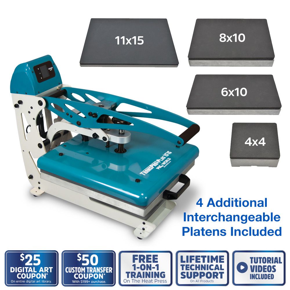 Transpro 15x15 heat press with pads - arts & crafts - by owner