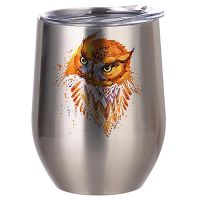STAINLESS STEEL STEMLESS WINE CUP - SILVER