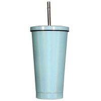 20 oz STAINLESS STEEL SPARKLE CUP WITH STRAW - GREEN