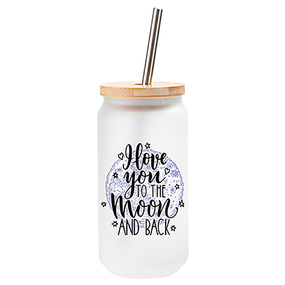 18 OZ GLASS CAN TUMBLER FROSTED WHITE